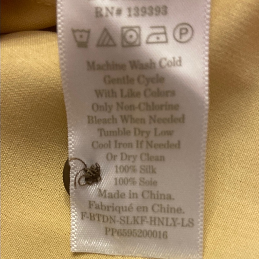 Everlane Silk Yellow Button-Up Shirt - Picture 10 of 11